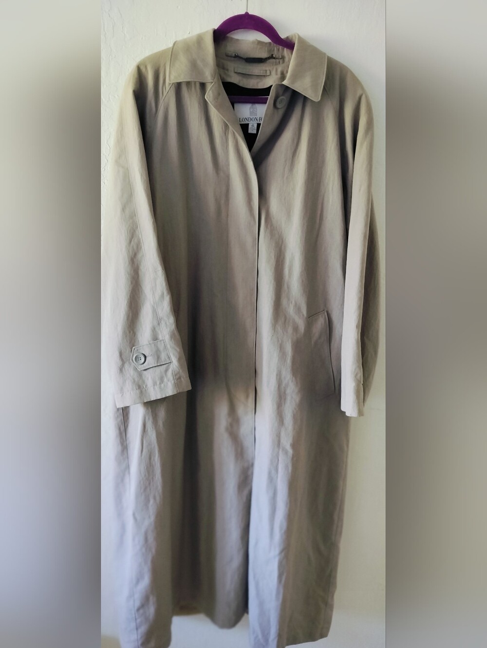 Vintage London Fog Trench Coat Women's Size 12 Regular Beige Raincoat